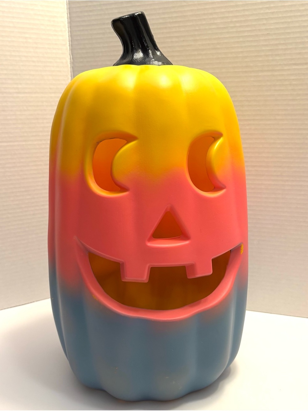 Seasons 16” Battery Light Up Jack O Lantern Pumpkin Halloween Decor Plastic